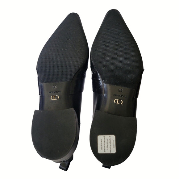 Christian Dior Landy Black Leather Embossed Chelsea Women Boots Size US 6/EU 36 - Picture 7 of 8
